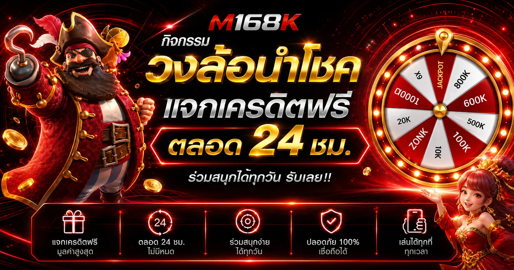 คู่มือกิจกรรม M168K และวงล้อนำโชคโทนแดง
